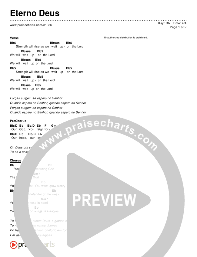 Eterno Deus (Simplified) Chords & Lyrics ()