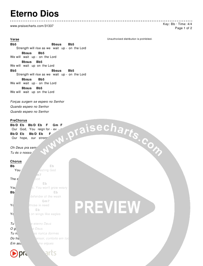 Eterno Dios (Everlasting God) (Simplified) Chords & Lyrics ()
