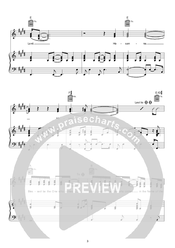 Hosanna Piano/Vocal (Hillsong London / Hillsong Worship)