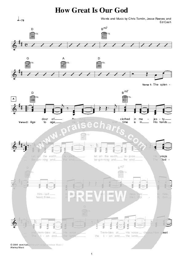 How Great Is Our God Lead Sheet (Hillsong London / Hillsong Worship)