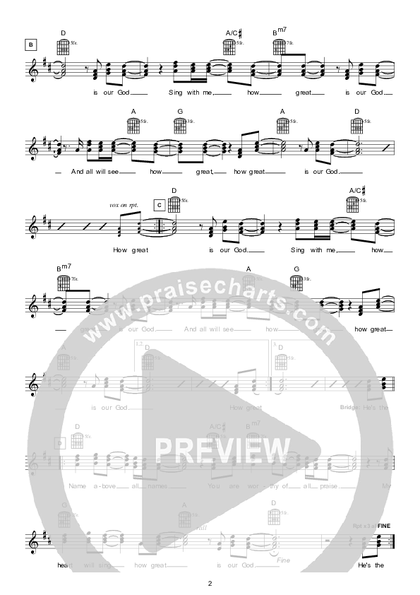 How Great Is Our God Lead Sheet (Hillsong London / Hillsong Worship)