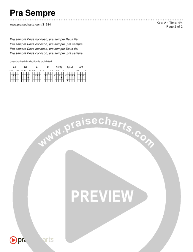 Pra Sempre (Simplified) Chords & Lyrics ()