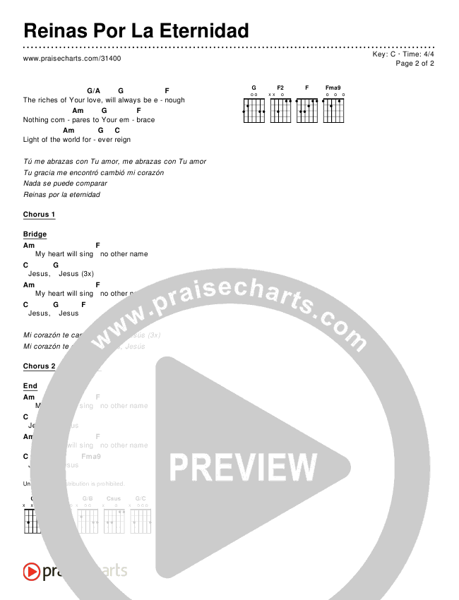 Reinas Por La Eternidad (Forever Reign) Chords & Lyrics ()