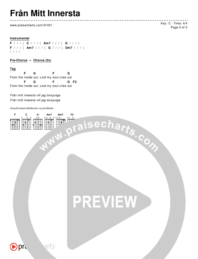 Från Mitt Innersta Chords & Lyrics ()