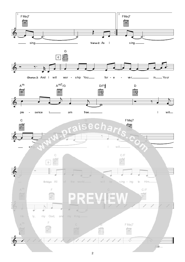 I Will Sing Lead Sheet (Hillsong Kids)