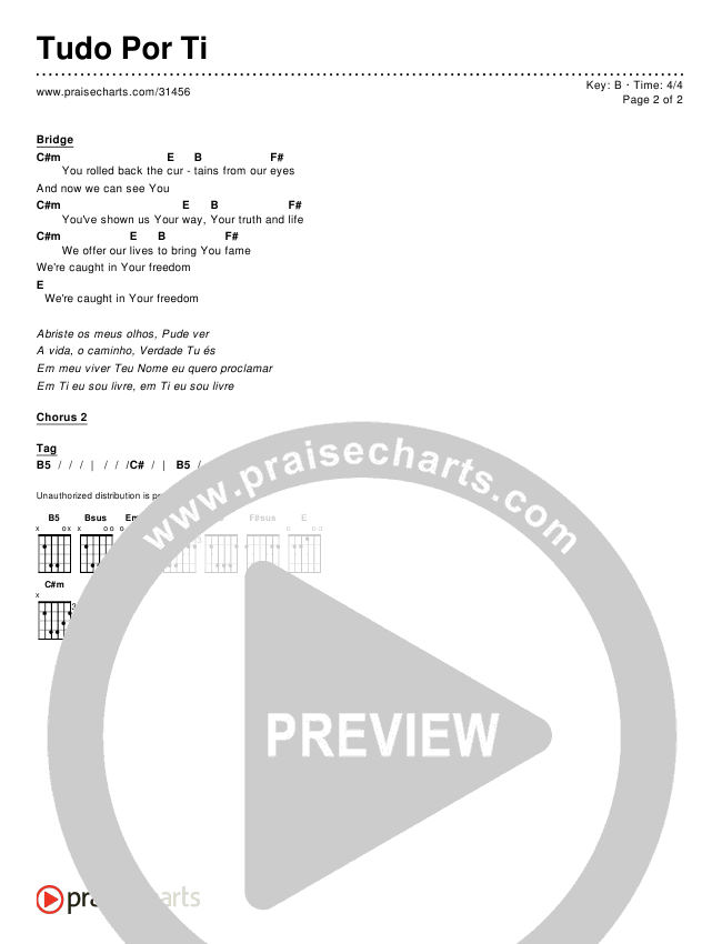 Tudo Por Ti Chords & Lyrics ()