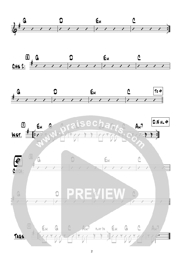I'm Not Ashamed (Instrumental) Chord Chart (Hillsong Worship)
