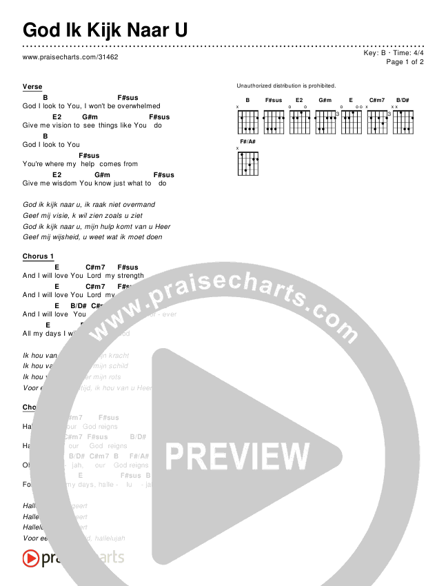 God Ik Kijk Naar U (God I Look To You) Chords & Lyrics ()