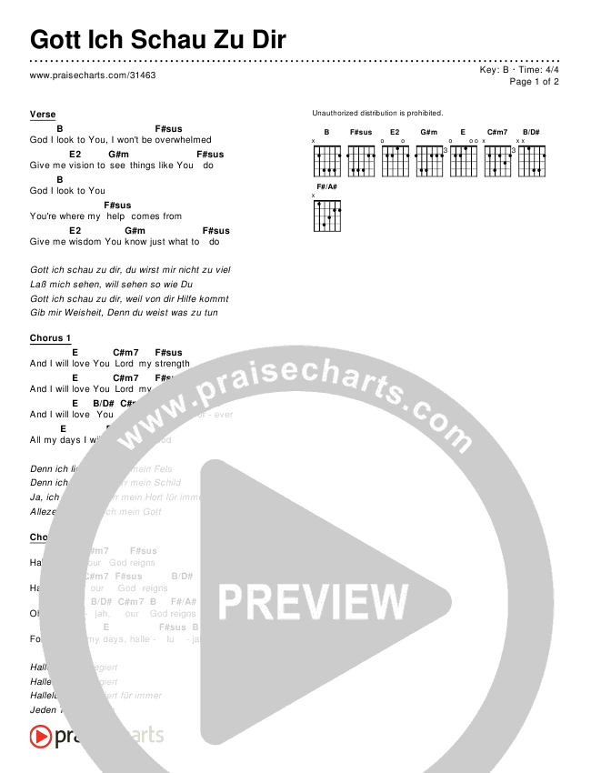 Gott Ich Schau Zu Dir (Simplified) Chords & Lyrics ()