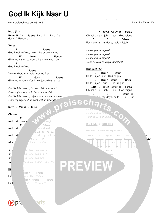 God Ik Kijk Naar U (God I Look To You) Chords & Lyrics ()