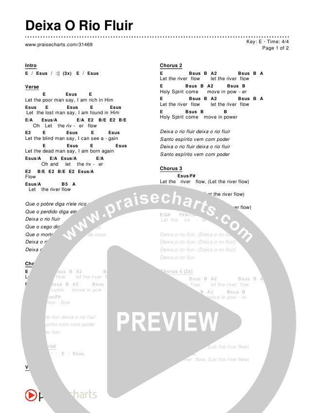 Deixa O Rio Fluir Chords & Lyrics ()