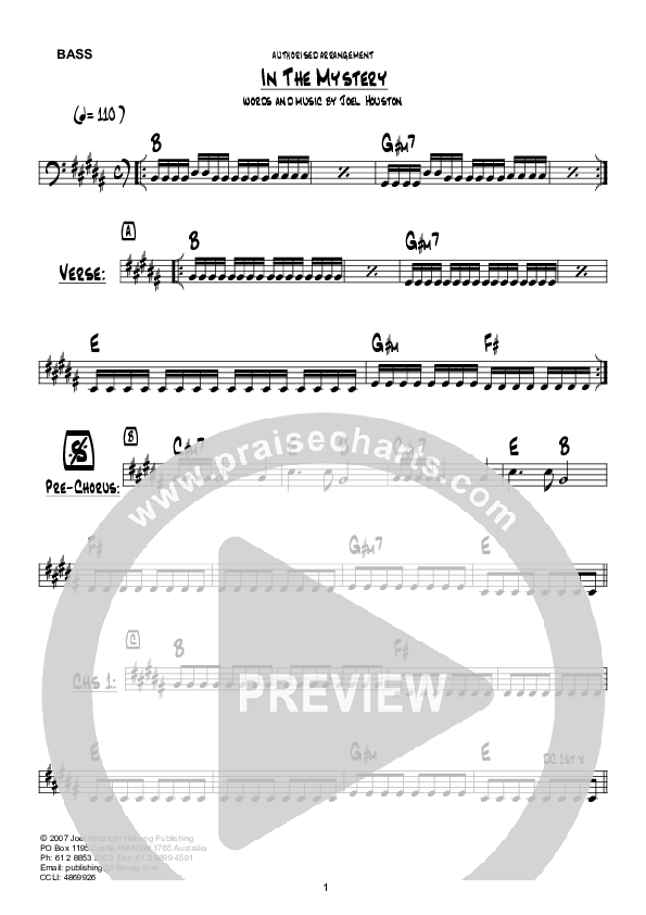 In The Mystery (Instrumental) Double Bass (Hillsong Worship)