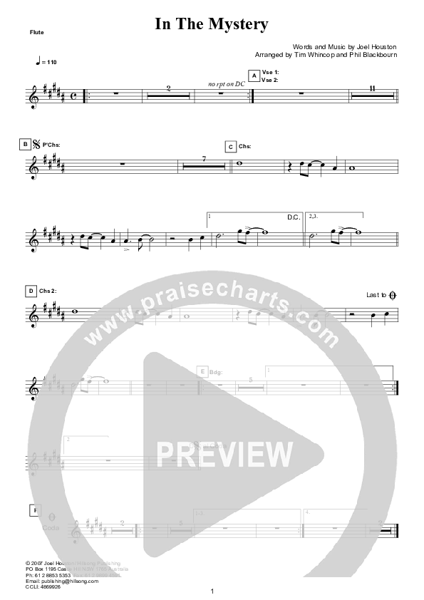 In The Mystery (Instrumental) Flute (Hillsong Worship)