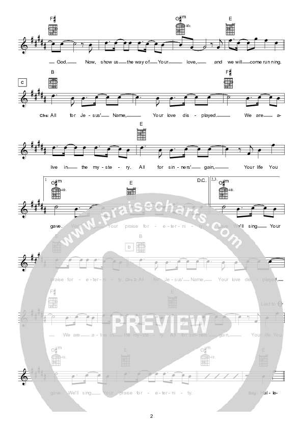 In The Mystery (Instrumental) Lead Sheet (Hillsong Worship)