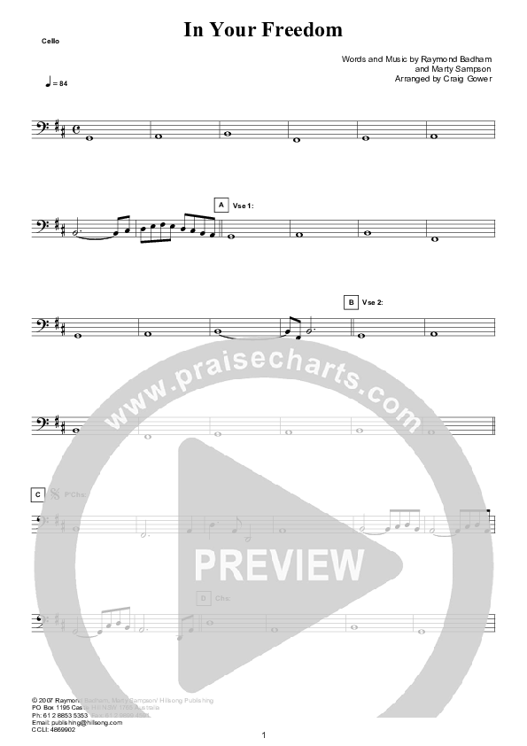In Your Freedom (Instrumental) Cello (Hillsong Worship)