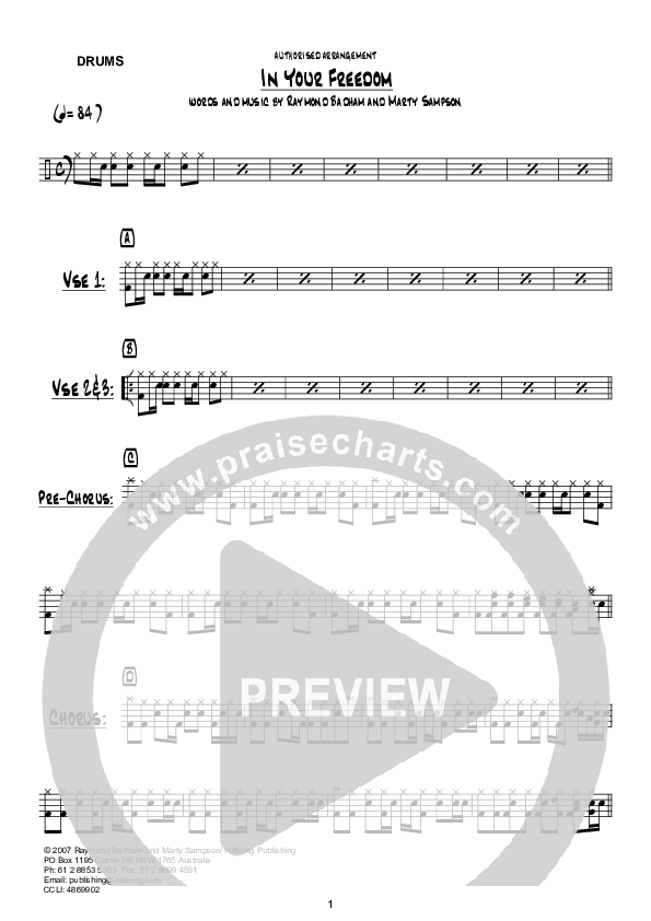 In Your Freedom (Instrumental) Drum Set (Hillsong Worship)