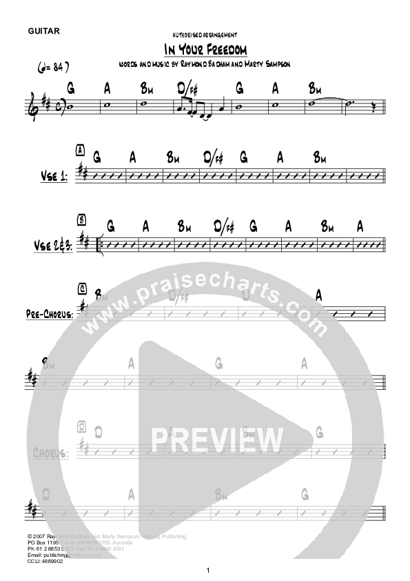 In Your Freedom (Instrumental) Guitar (Hillsong Worship)