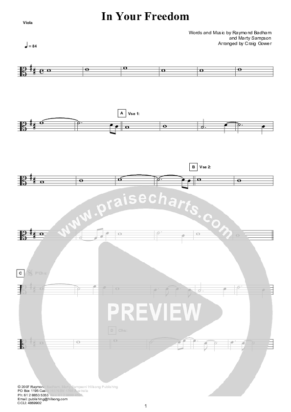 In Your Freedom (Instrumental) Viola (Hillsong Worship)