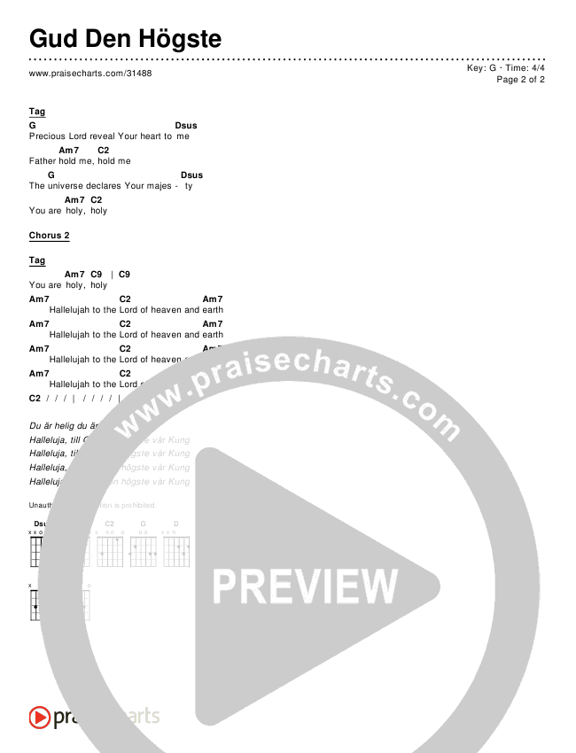 Gud Den Högste Chords & Lyrics ()