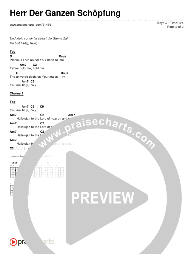Herr Der Ganzen Schöpfung Chords & Lyrics ()