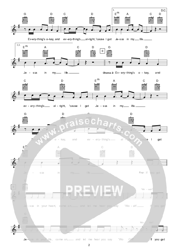 Jesus In My Life Lead Sheet (Hillsong Kids)