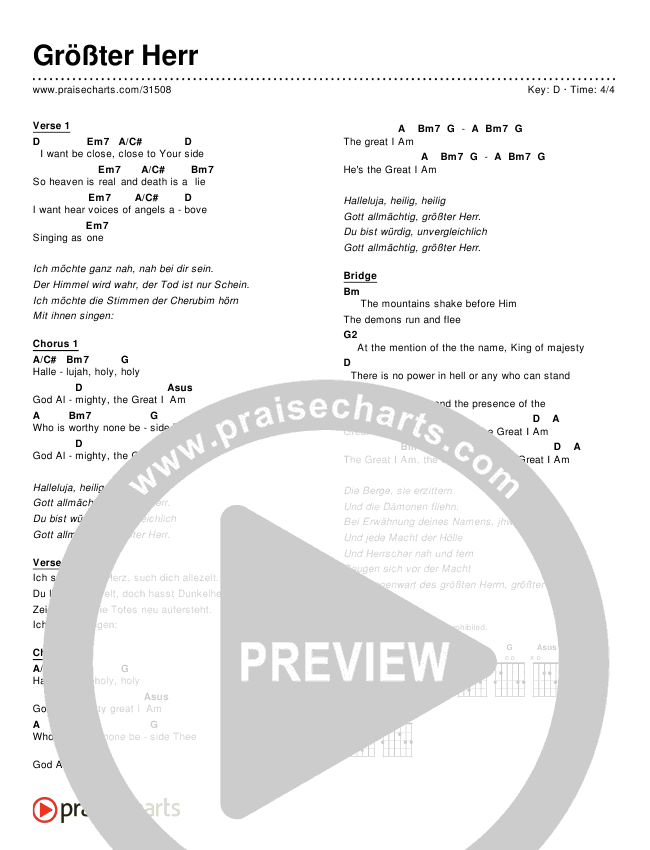Größter Herr (Simplified) Chords & Lyrics ()