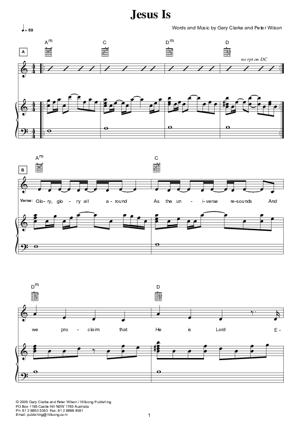 Jesus Is Piano/Vocal (Hillsong London / Hillsong Worship)