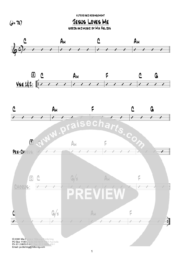 Jesus Loves Me Chords & Lyrics (Hillsong Kids)