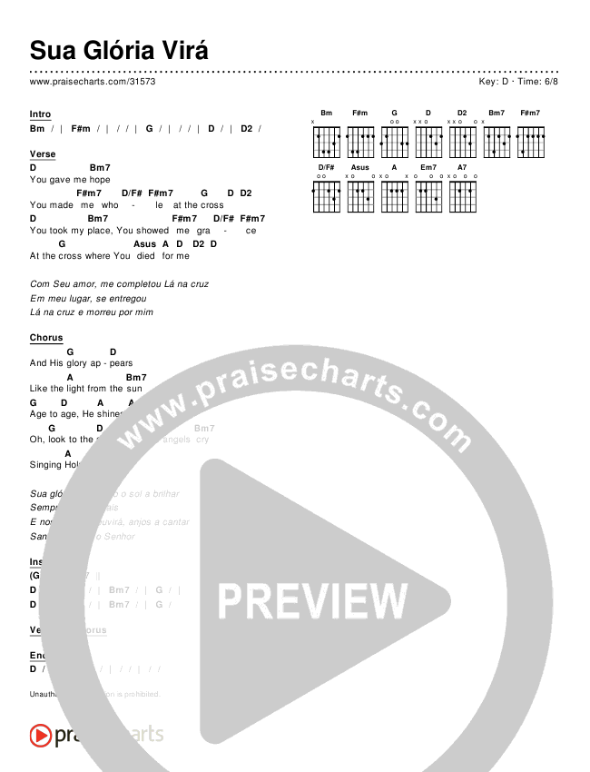 Sua Glória Virá Chords & Lyrics ()