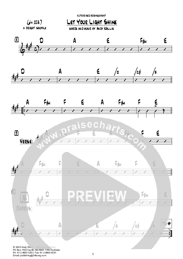 Let Your Light Shine Rhythm Chart (Hillsong Kids)