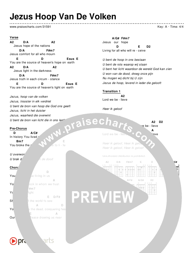Jezus Hoop Van De Volken (Simplified) Chords & Lyrics ()
