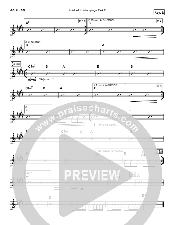 Lord Of Lords Acoustic Guitar (Hillsong Worship)