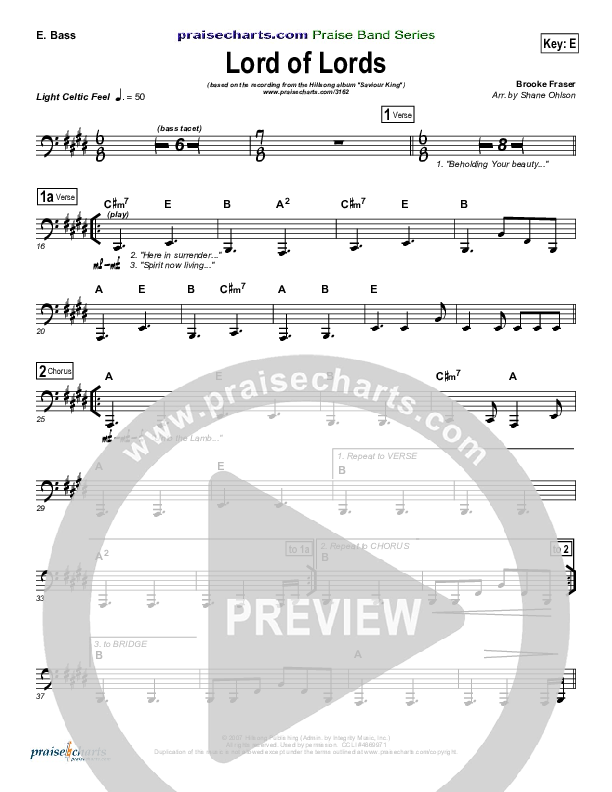 Lord Of Lords Bass Guitar (Hillsong Worship)