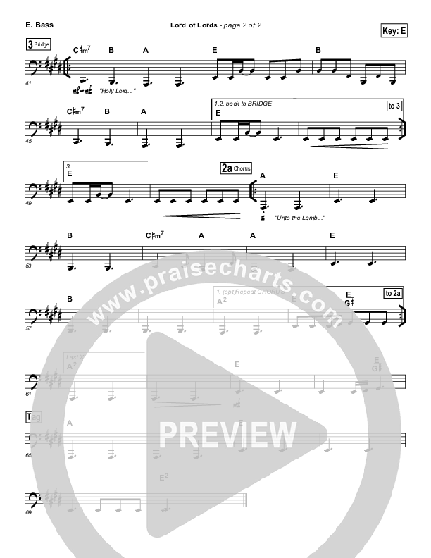 Lord Of Lords Bass Guitar (Hillsong Worship)