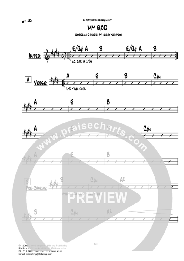 My God Chord Chart (Hillsong London / Hillsong Worship)