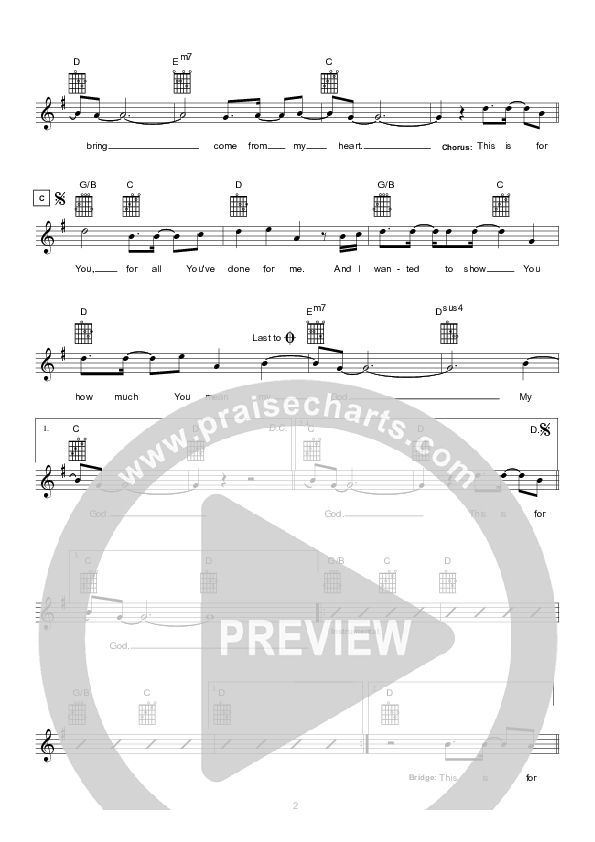 My God Lead Sheet (Hillsong London / Hillsong Worship)