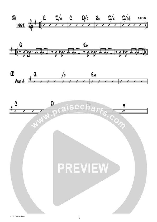 Never Let Me Go (Instrumental) Chord Chart (Hillsong UNITED)