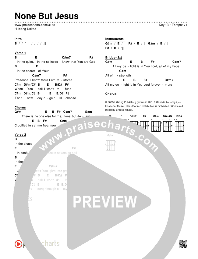 None But Jesus (Instrumental) Chords & Lyrics (Hillsong UNITED)