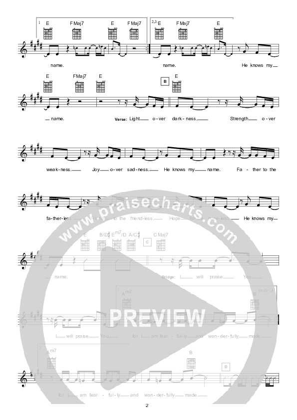 Not Forgotten Lead Sheet (Hillsong Kids)