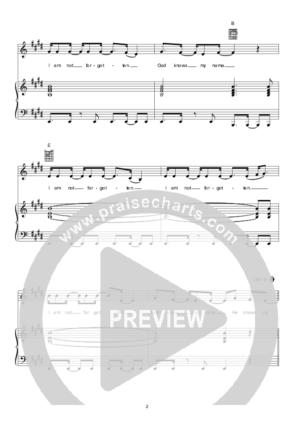 Not Forgotten Lead & Piano (Hillsong Kids)