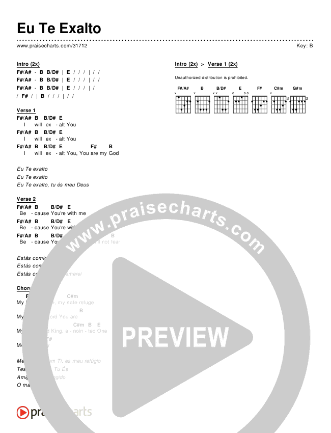 Eu Te Exalto Chords & Lyrics ()