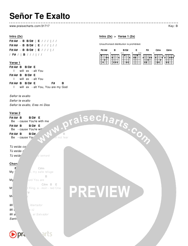 Señor Te Exalto Chords & Lyrics ()