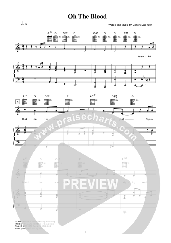 Oh The Blood Lead & Piano (Hillsong Worship)