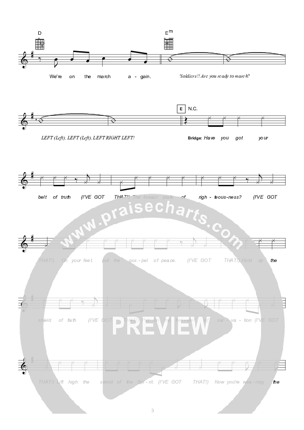 On The March Lead Sheet (Hillsong Kids)