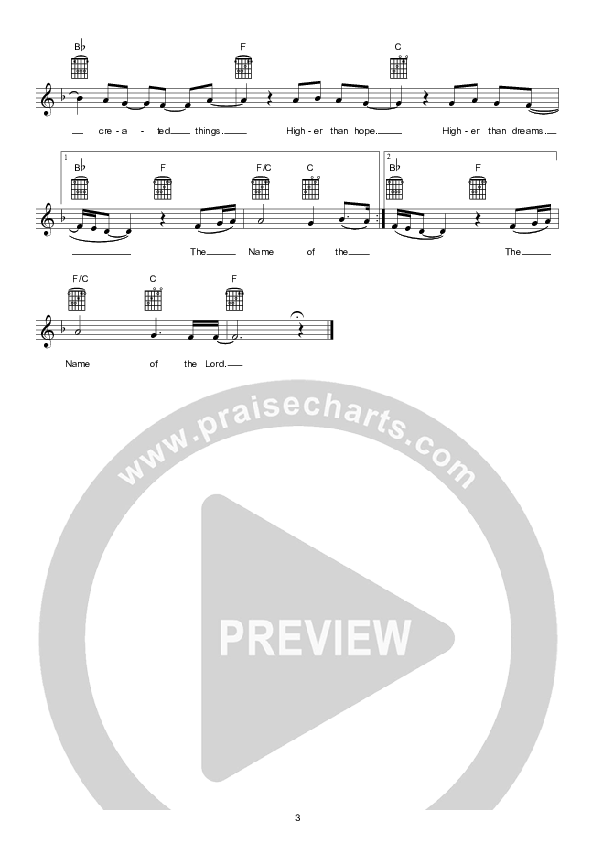 One Thing (Instrumental) Lead Sheet (Hillsong Worship)