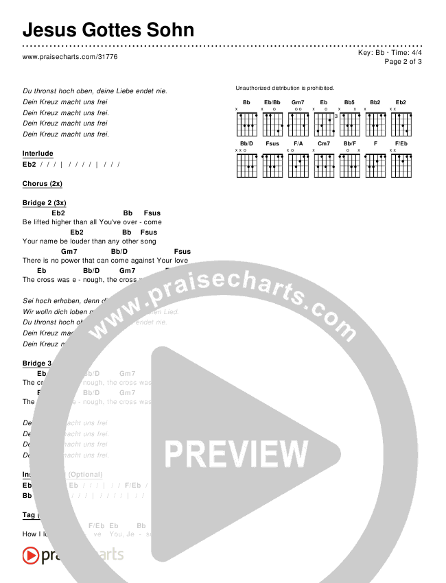 Jesus Gottes Sohn Chords & Lyrics ()