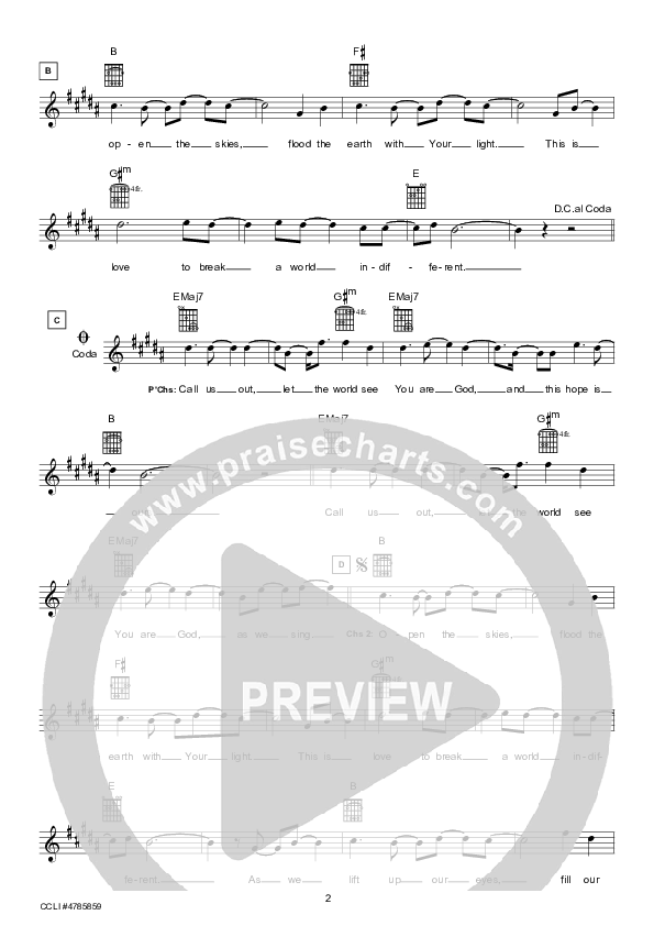 Point Of Difference (Instrumental) Lead Sheet (Hillsong UNITED)