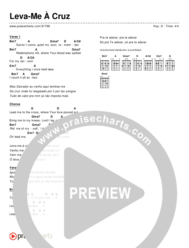 Leva-Me À Cruz (Simplified) Chords & Lyrics ()