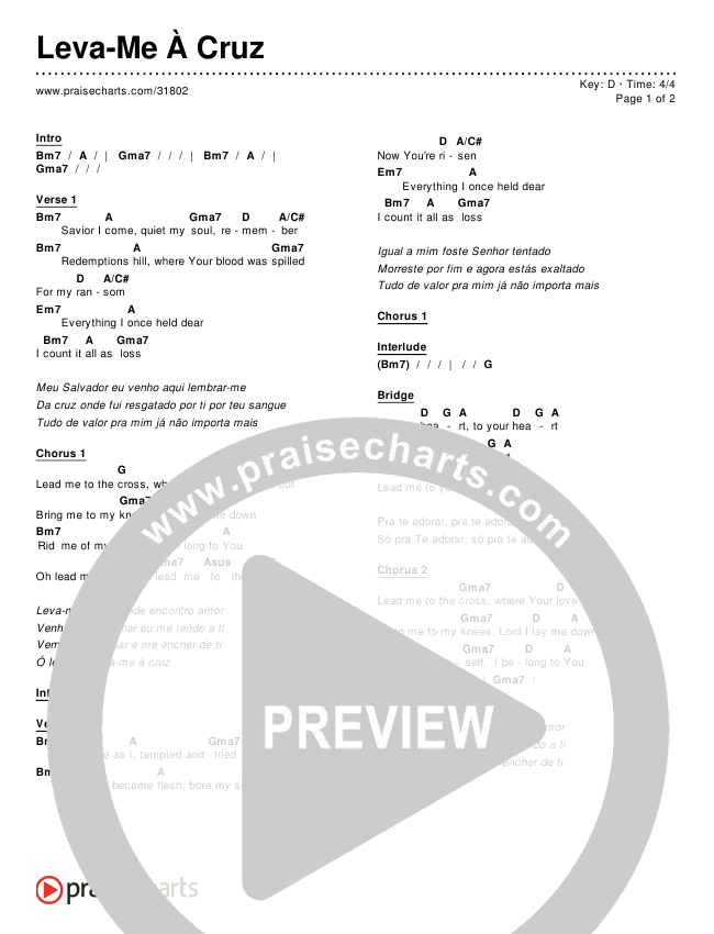 Leva-Me À Cruz Chords & Lyrics ()