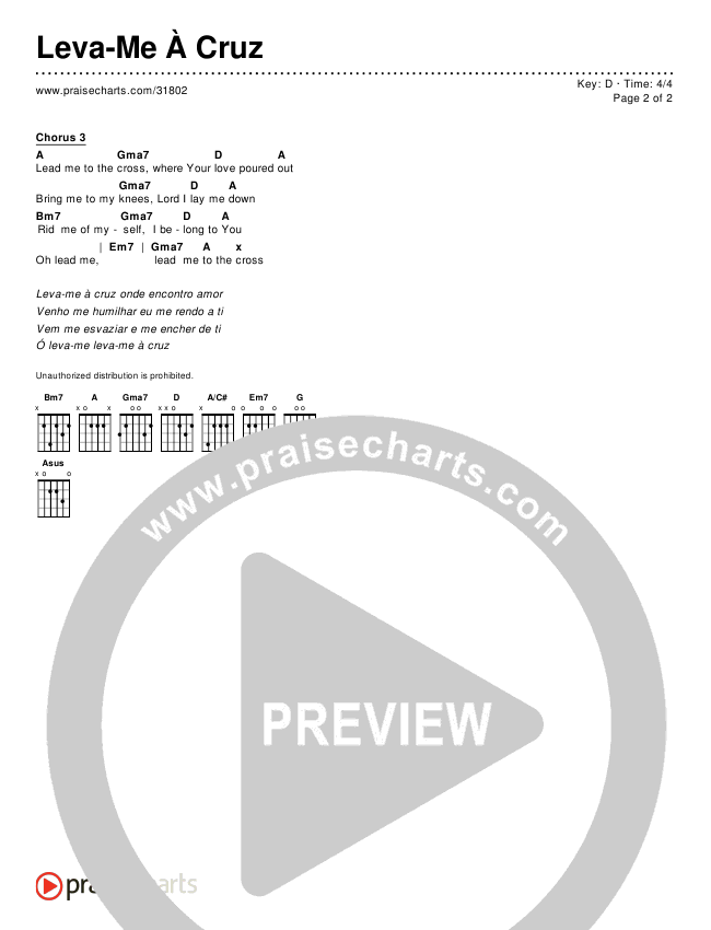 Leva-Me À Cruz Chords & Lyrics ()